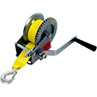 p4U Cabrestante para barco- 600 kg- correa de 6 m- cabrestante manual para taller- garaje- remolque- barco
